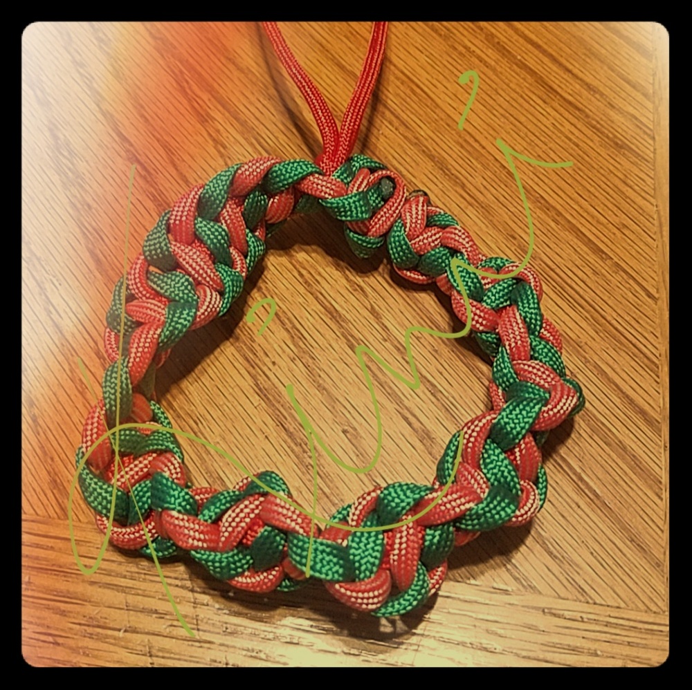 Handmade wreath ornament